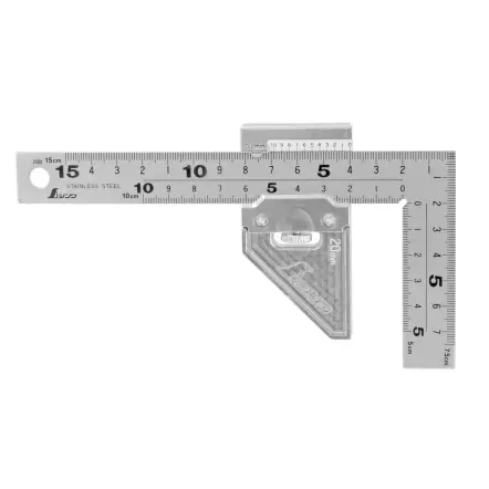 SHINWA - Equerre de menuisier Japonaise avec butée réglable - Longueur 150 ou 300 mm