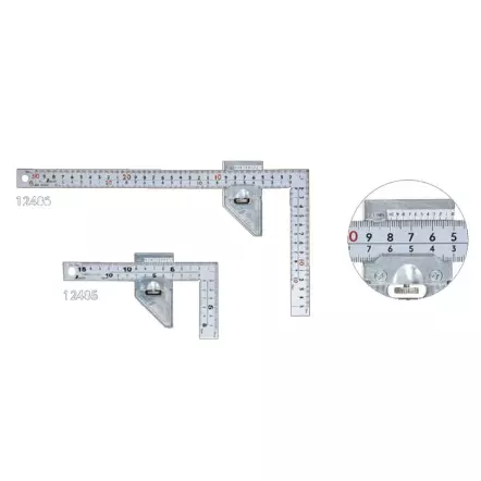 SHINWA - Equerre de menuisier Japonaise avec butée réglable - Longueur 150 ou 300 mm