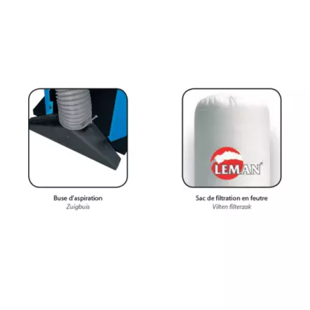 LOASP060 Aspirateur d'atelier 60L avec buse d’aspiration au sol - 230V-50Hz 750 W 1CV 850 m³/h