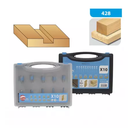 Coffret de 10 mèches à rainer droites