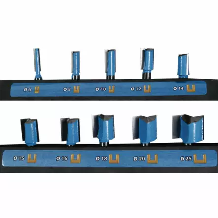 Coffret de 10 mèches à rainer droites