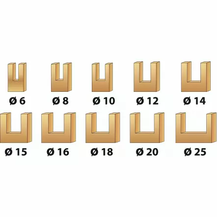 Coffret de 10 mèches à rainer droites