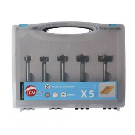 LEMAN - Coffret de 5 mèches à façonner HM Queue ø10mm / LT.90 ø15/20/25/30/35 (rotation droite)