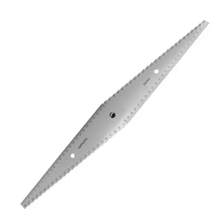 Réglet de toupilleur 500 x 65 x 2 mm gradué recto-verso