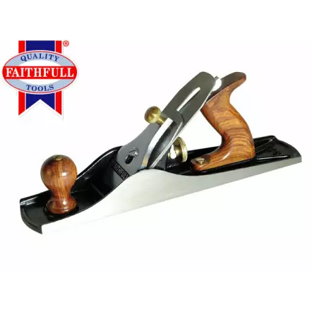 FAITHFULL - Grand Rabot à main professionnel en fonte N°5, 355 x 60 mm Largeur fer : 50 mm (coffret bois)
