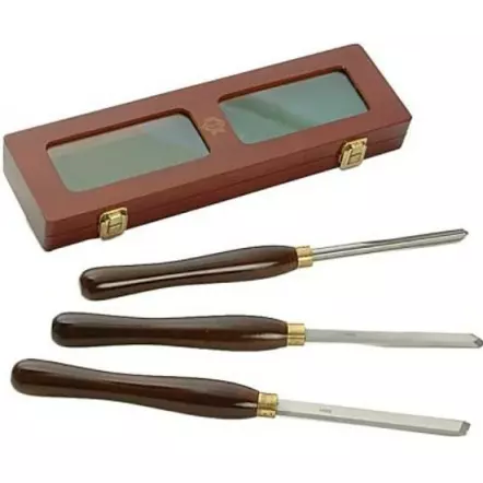 OUTIFRANCE - Coffret en bois de 3 outils de tourneur HSS