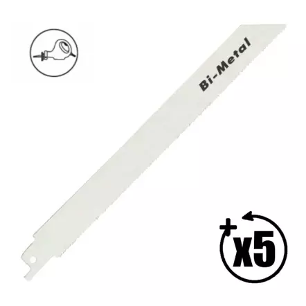 LEMAN - Carte de 5 lames de scie sabre (longueur : 180 mm)