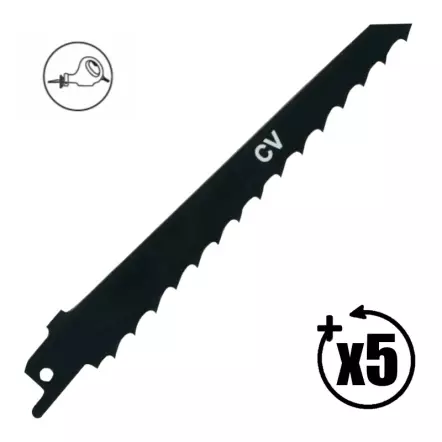 LEMAN - Carte de 5 lames de scie sabre (longueur : 130 mm)