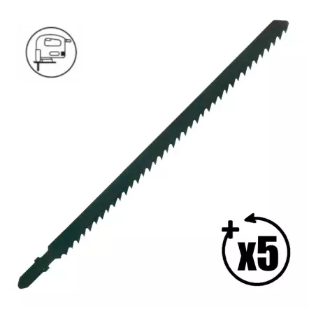5 lames de scie sauteuse (longueur : 155 mm / pas : 4 mm)