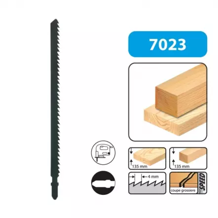 5 lames de scie sauteuse (longueur : 155 mm / pas : 4 mm)