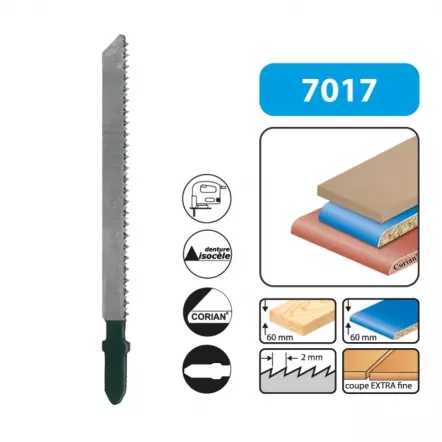 LEMAN - Lames de scie sauteuse LU 75 mm - PAS 2 mm (par 5 pièces)