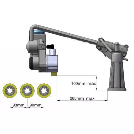 VSHPM3 Entraîneur monophasé bras 280mm 3 rouleaux ø76 mm - 94 W 230 V
