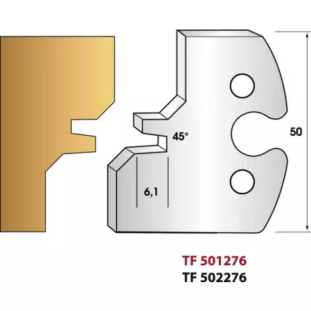 LEMAN - Jeu de 2 fers de toupie N° 276 - Assemblage 45°