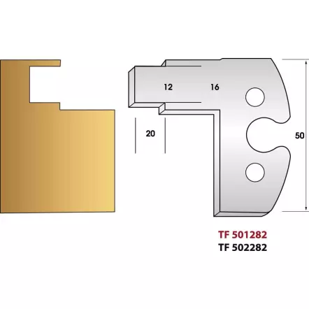 LEMAN - Jeu de 2 fers de toupie Ht. 50 - N° 282 - Cremone de 16 mm