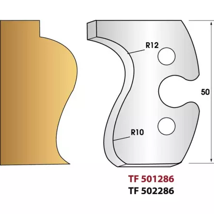LEMAN - Jeu de 2 fers de toupie 286 Main courante rayon 12 mm