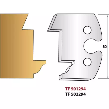 Forezienne – Jeu de 2 fers de toupie 294 Calibrage extérieur profi l doucine