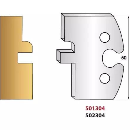 LEMAN - Jeu de 2 fers de toupie 304 Bardage femelle