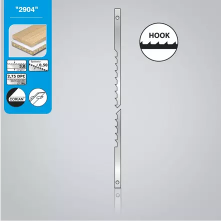 12 x Lames de scie à chantourner - 127x3,0x0,5 mm 7 TPI
