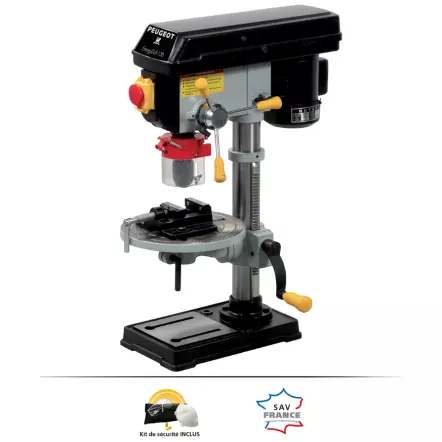 EnergyDrill-13B Perceuse à colonne d'établi 230 V 350 W 13 mm 5 vitesses (livrée avec étau) PEUGEOT