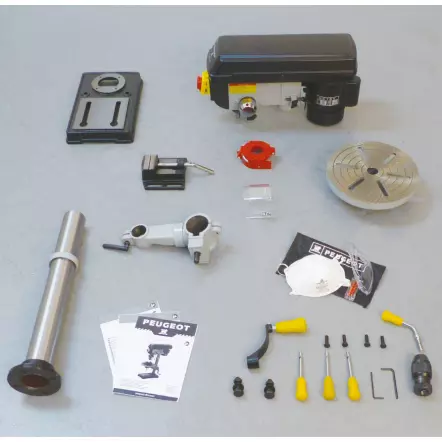 EnergyDrill-13B Perceuse à colonne d'établi 230 V 350 W 13 mm 5 vitesses (livrée avec étau) PEUGEOT