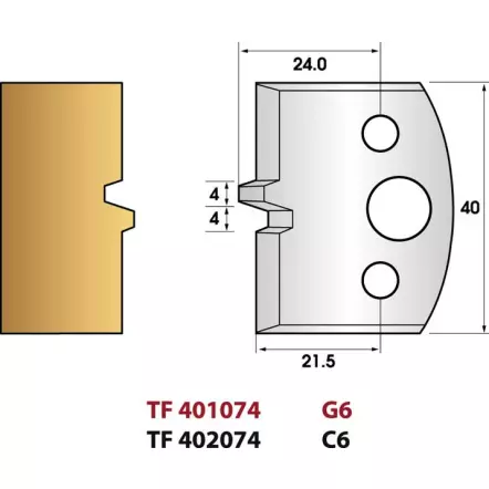 LEMAN - Bouvetage 4 mm N°074 -  Jeu de 2 fers de toupie Hauteur 40