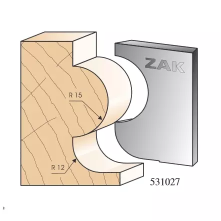 ZAK - Jeu de 2 fers N°531027 - Série 531 - Moulure de base