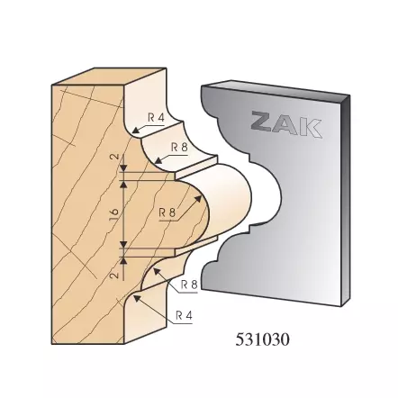 ZAK - Jeu de 2 fers N°531030 - Série 531 Moulure de base
