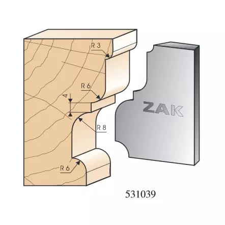 ZAK - Jeu de 2 fers N°531039 - Série 531 - Moulure de base