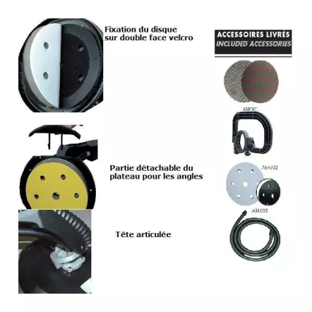 POG225 Ponceuse murs et plafonds ø225 mm - 550 W / 0,75 CV