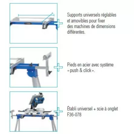 Fox - Etabli pliable portatif et universel - F50-179