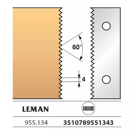 LEMAN - Enture 60° N°134 - Jeu 2 fers de toupie Hauteur 90