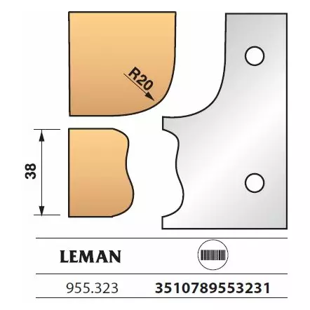 LEMAN - Jeu 2 fers de toupie Ht. 90mm N°323