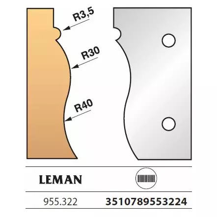 LEMAN - Jeu 2 fers de toupie Ht. 90mm N°322