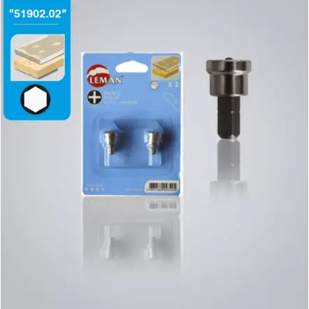 LEMAN – Lot de 2 embouts avec butée pour placoplâtre