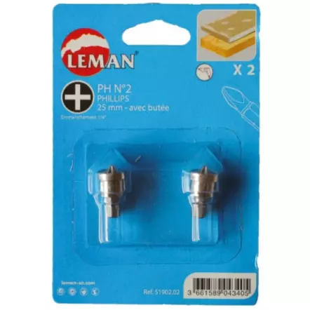 LEMAN – Lot de 2 embouts avec butée pour placoplâtre