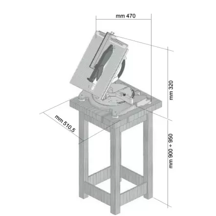 PROMAC - JMT-10 Scie à coupe d'onglet avec table de délignage - Lame Ø250x30x3mm - 40 dents