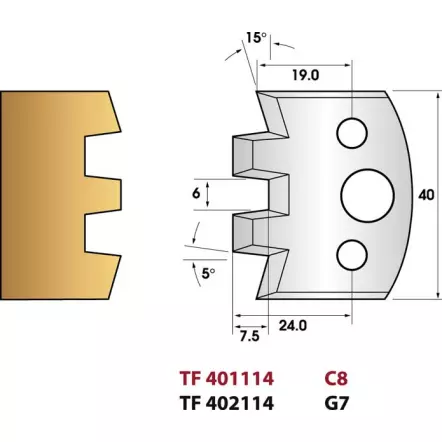 LE RAVAGEUR - TF401114 Jeu de 2 fers de toupie Ht. 40 mm