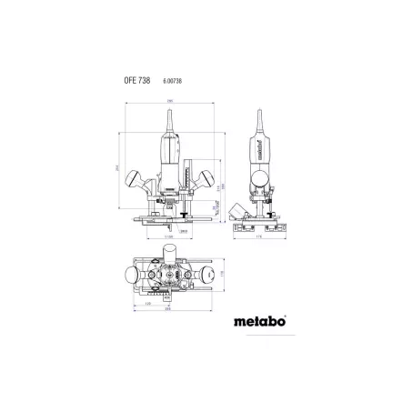 METABO - OFE 738 Défonceuse 710 W (moteur à fraiser et à rectifier) - Hauteur de course max. 50 mm