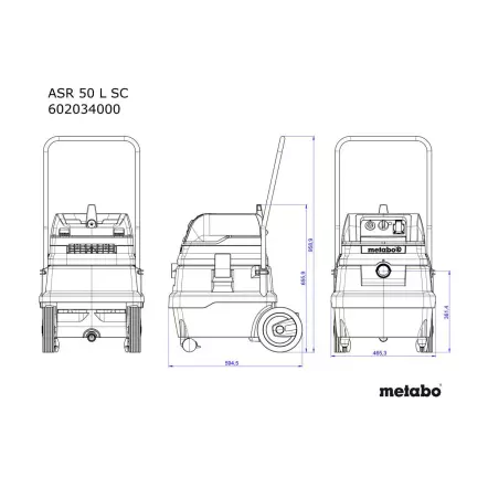 METABO - ASR 50 L SC - Aspirateur Multi-usages Professionnel - 1400 W - 50 Litres