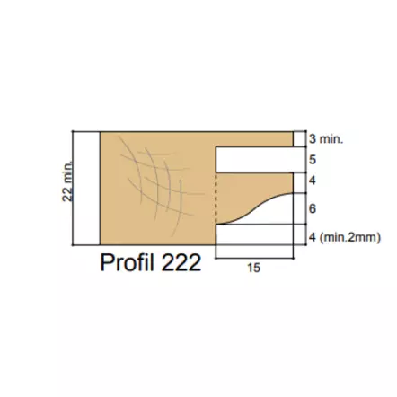 ZAK - ZAK509222 Profil doucine 6x15xHt14 mm