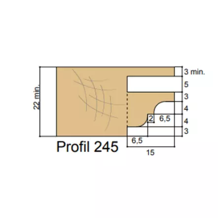 ZAK - ZAK509245 Profil ¼ de rond congé Ht14 mm