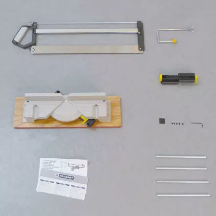 PEUGEOT -ENERGYSAW-550 Scie à onglet manuelle 3 sec - 550mm avec embase bois MDF et table ABS