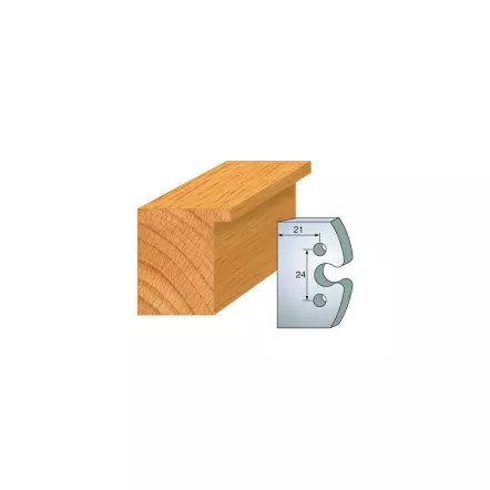 LEMAN - Feuillure N°200 - Jeu de 2 fers de toupie Hauteur 50 mm