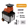 LEMAN - LOBRE045 Broyeur électrique de végétaux Ø maximum 45 mm - 2800 W - 1
