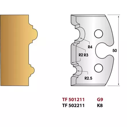 LEMAN - Double astragale 5 et 8 mm N°211 - Jeu de 2 fers de toupie Hauteur 50 mm