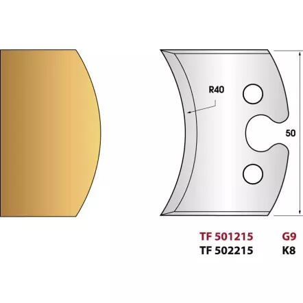 LEMAN - Rayon de 40 mm N°215 - Jeu de 2 fers de toupie Hauteur 50 mm
