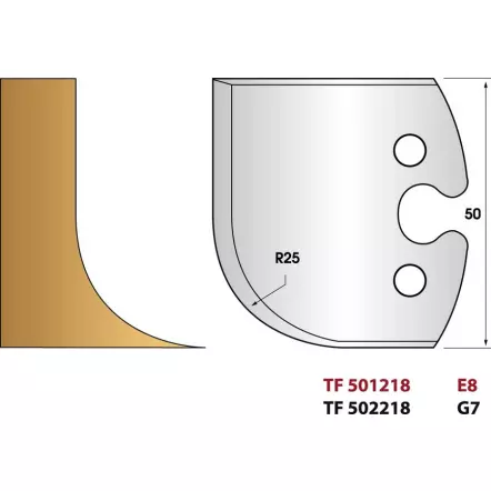 LEMAN - Jeu de 2 fers de toupie 218 Congé rayon de 25 mm
