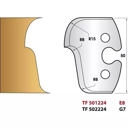 En promo. LEMAN – Jeu de 2 fers de toupie 224 Quart de rond et doucine