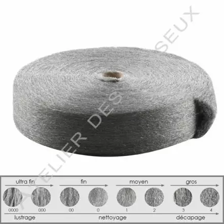 Rouleau 1KG de laine d'acier (épaisseur ultra-fine 0000)