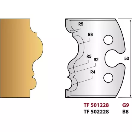 LEMAN - Jeu de 2 fers de toupie 228 Moulure renaissance